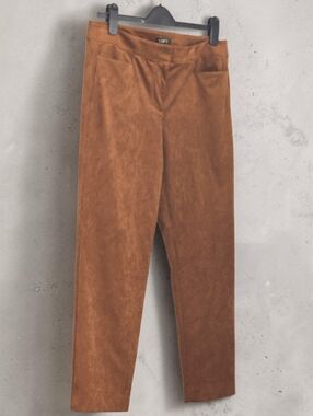 LOFT Sueded Ponte Pants in Rust Brown